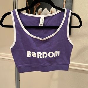 Purple and white BORDOM two piece set